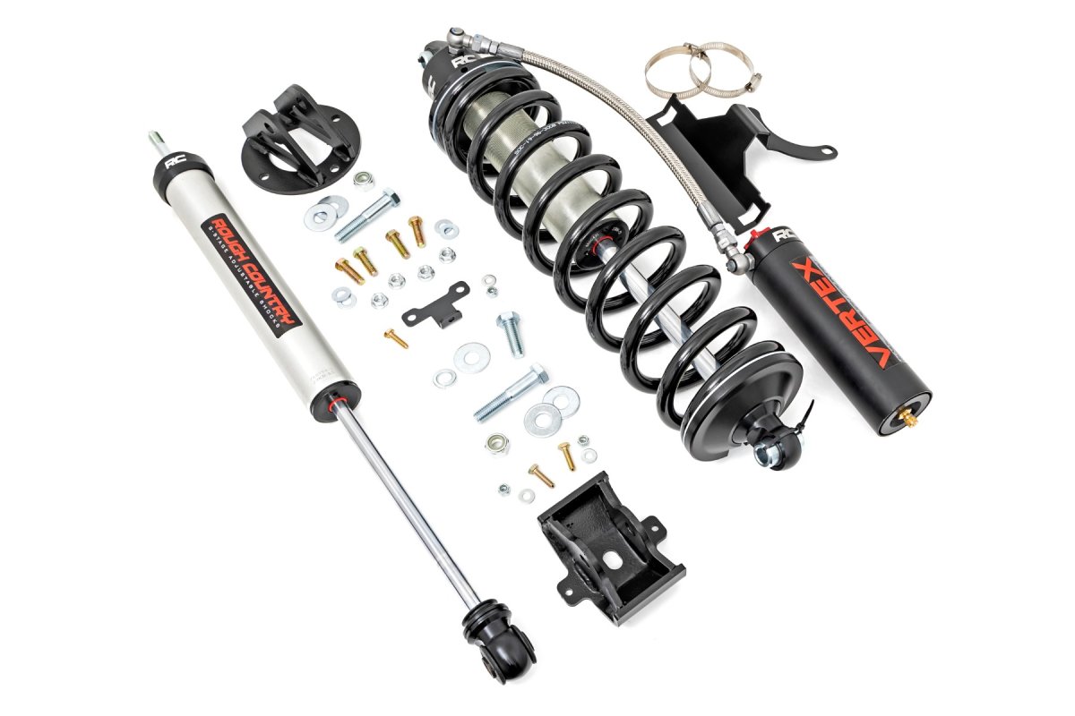 Ford F-250 Super Duty Coilover Suspension Kit - Rough Country - 3 Inch Conversion with 2.5in Piston, Gas, Nitrogen-charged, 8-stage Adjustable Vertex Coilover - '05-'22